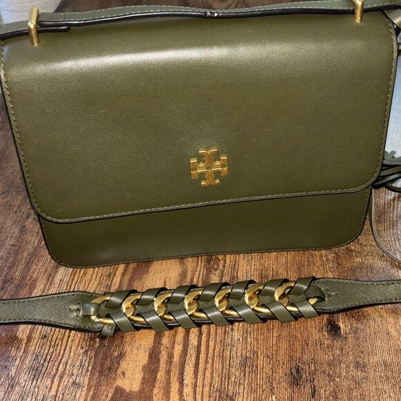 Tory Burch leather Brooke bag/purse/crossbody olive green - Picture 11 of 16